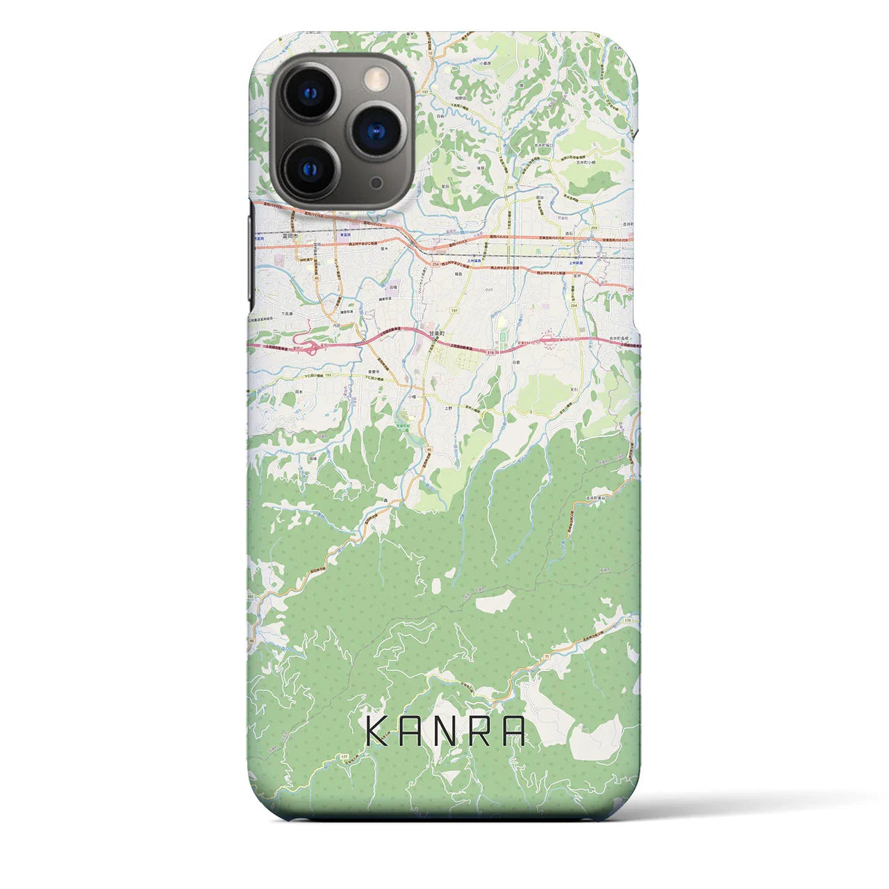 【甘楽(群馬県)】地図柄iPhoneケース(バックカバータイプ)