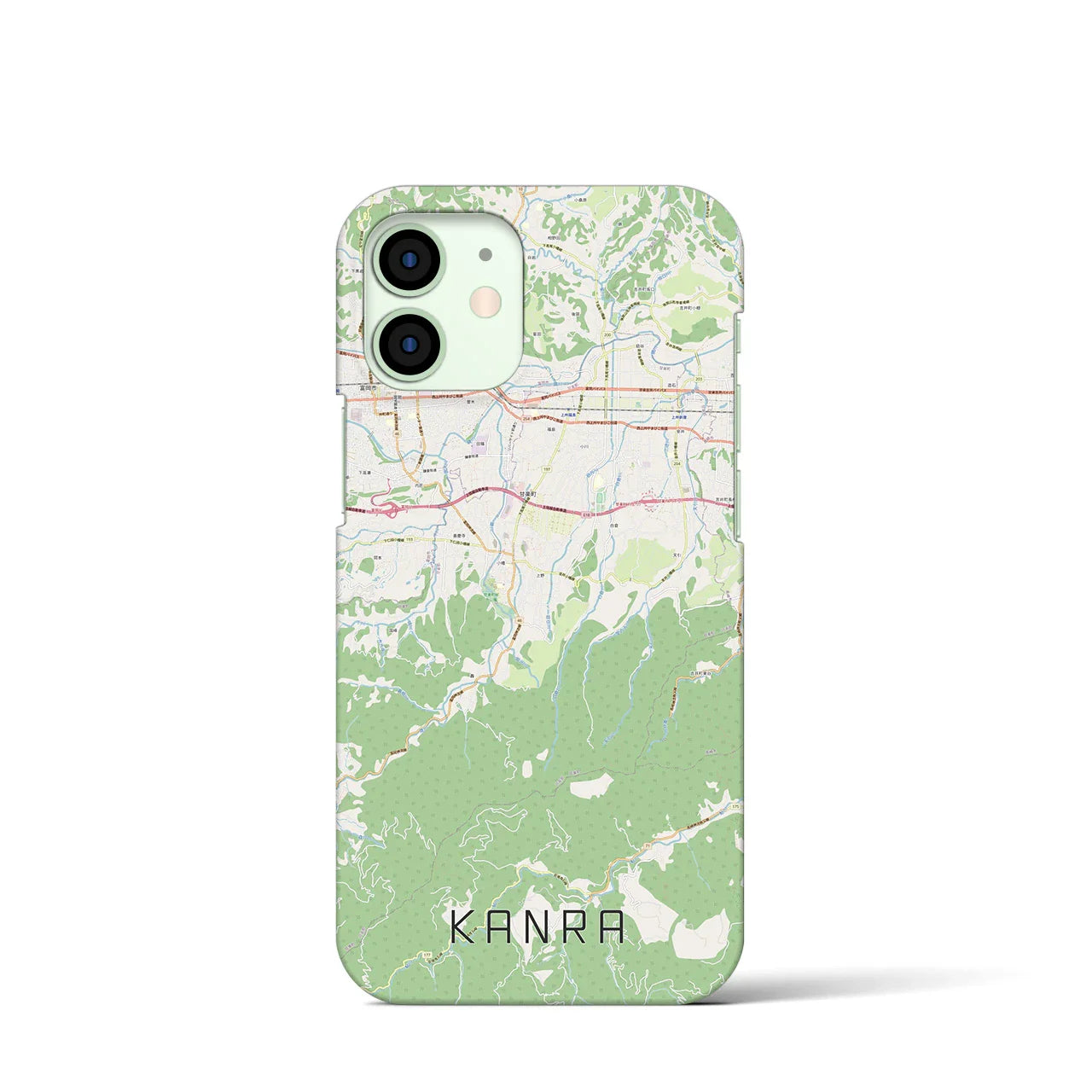 【甘楽(群馬県)】地図柄iPhoneケース(バックカバータイプ)