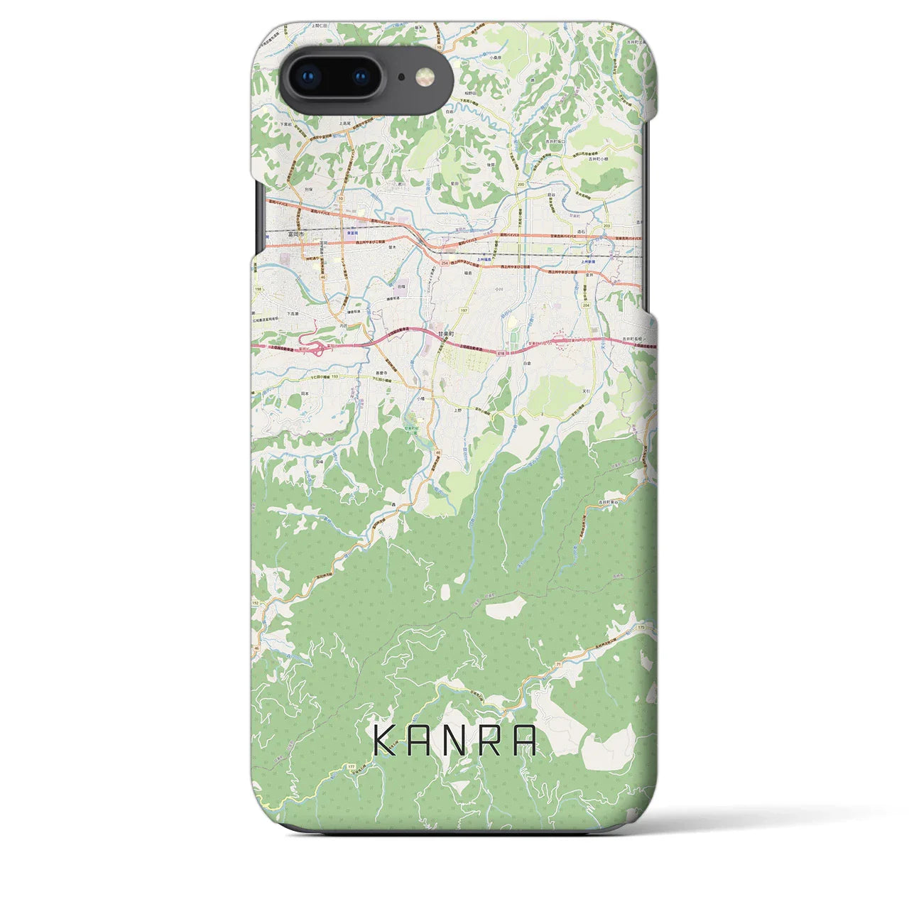 【甘楽(群馬県)】地図柄iPhoneケース(バックカバータイプ)