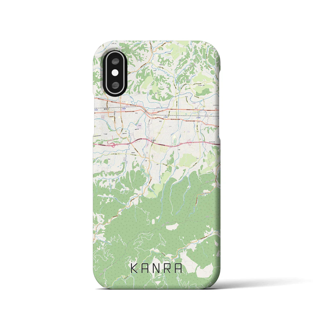 【甘楽(群馬県)】地図柄iPhoneケース(バックカバータイプ)