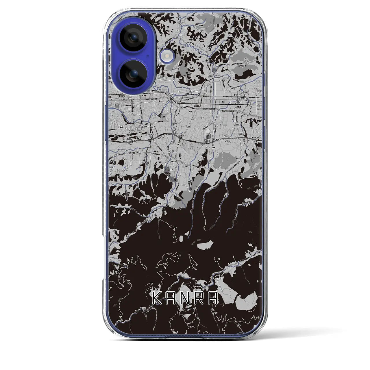 【甘楽(群馬県)】地図柄iPhoneケース(クリアタイプ)モノトーン・iPhone 16 Pro Max 用