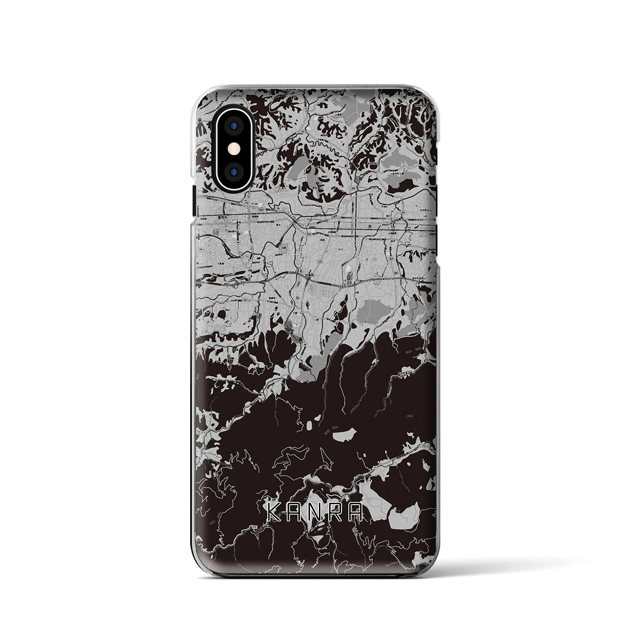 【甘楽(群馬県)】地図柄iPhoneケース(クリアタイプ)モノトーン・iPhone XS / X 用