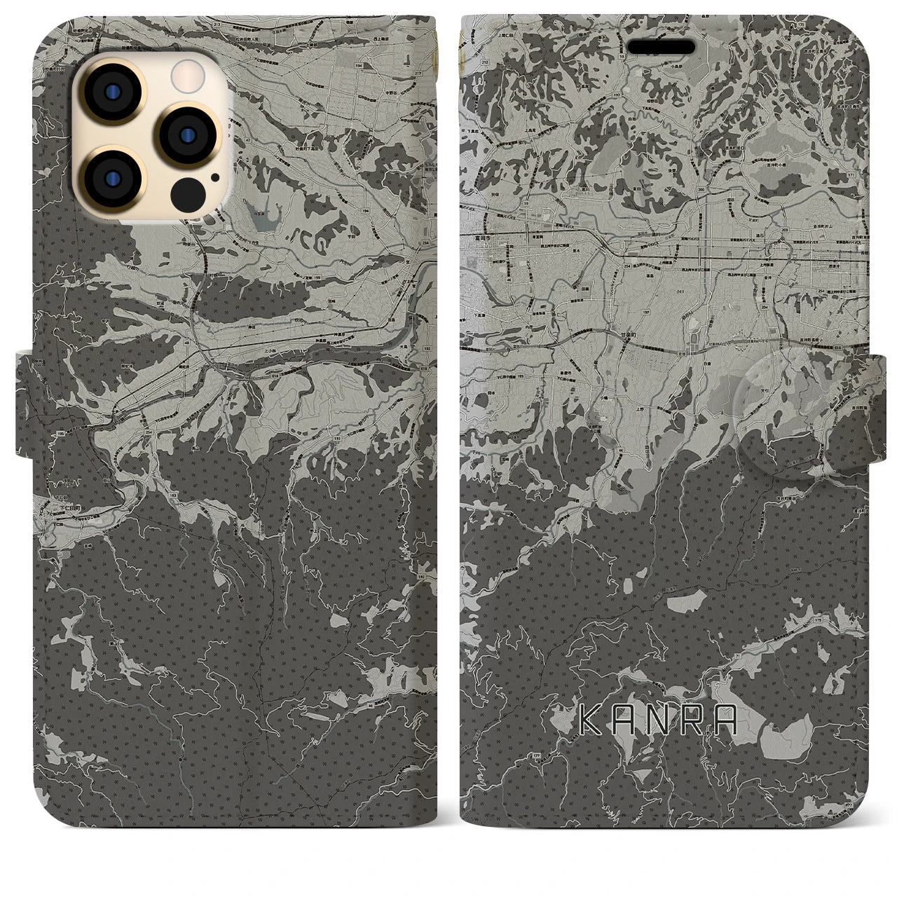 【甘楽(群馬県)】地図柄iPhoneケース(手帳タイプ)