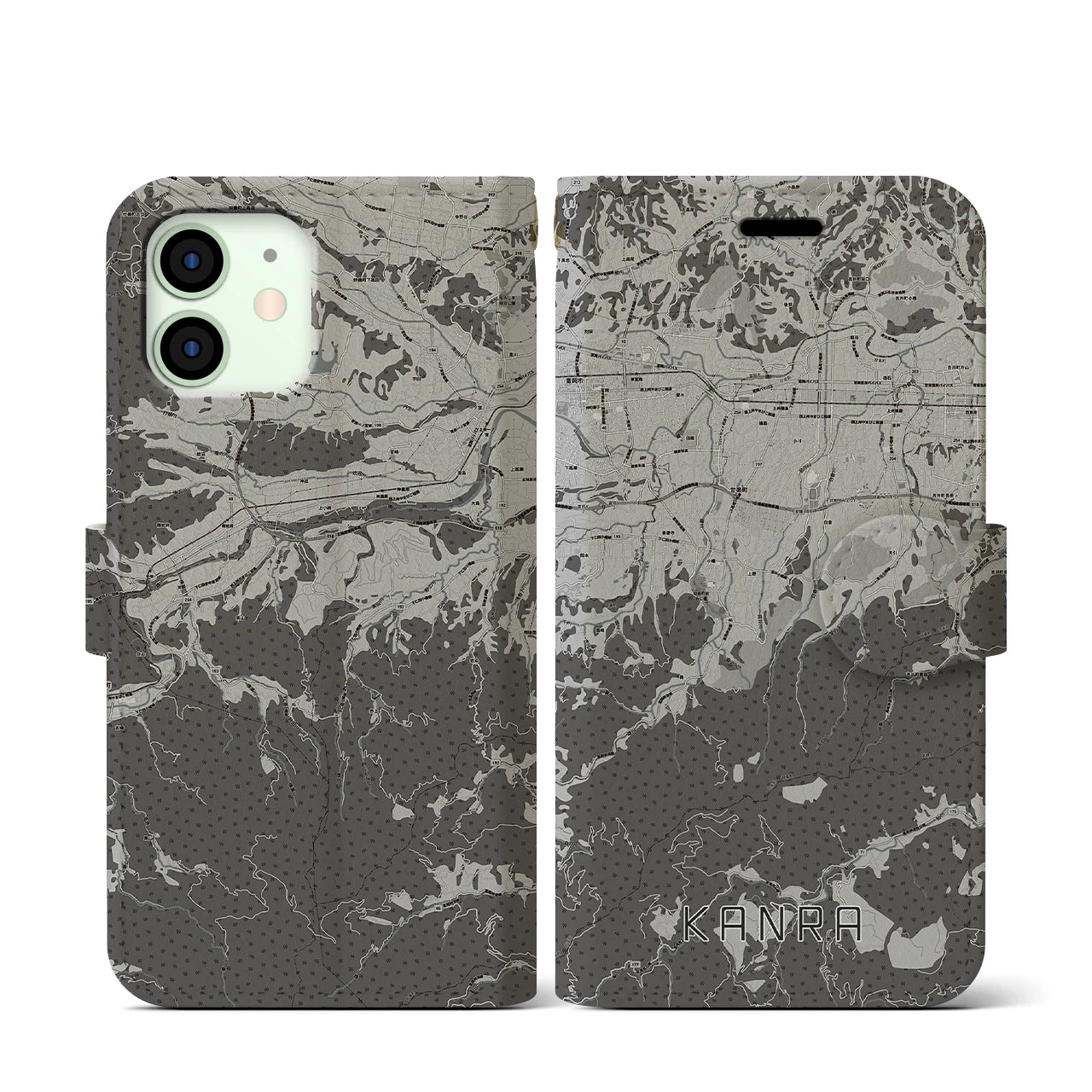 【甘楽(群馬県)】地図柄iPhoneケース(手帳タイプ)