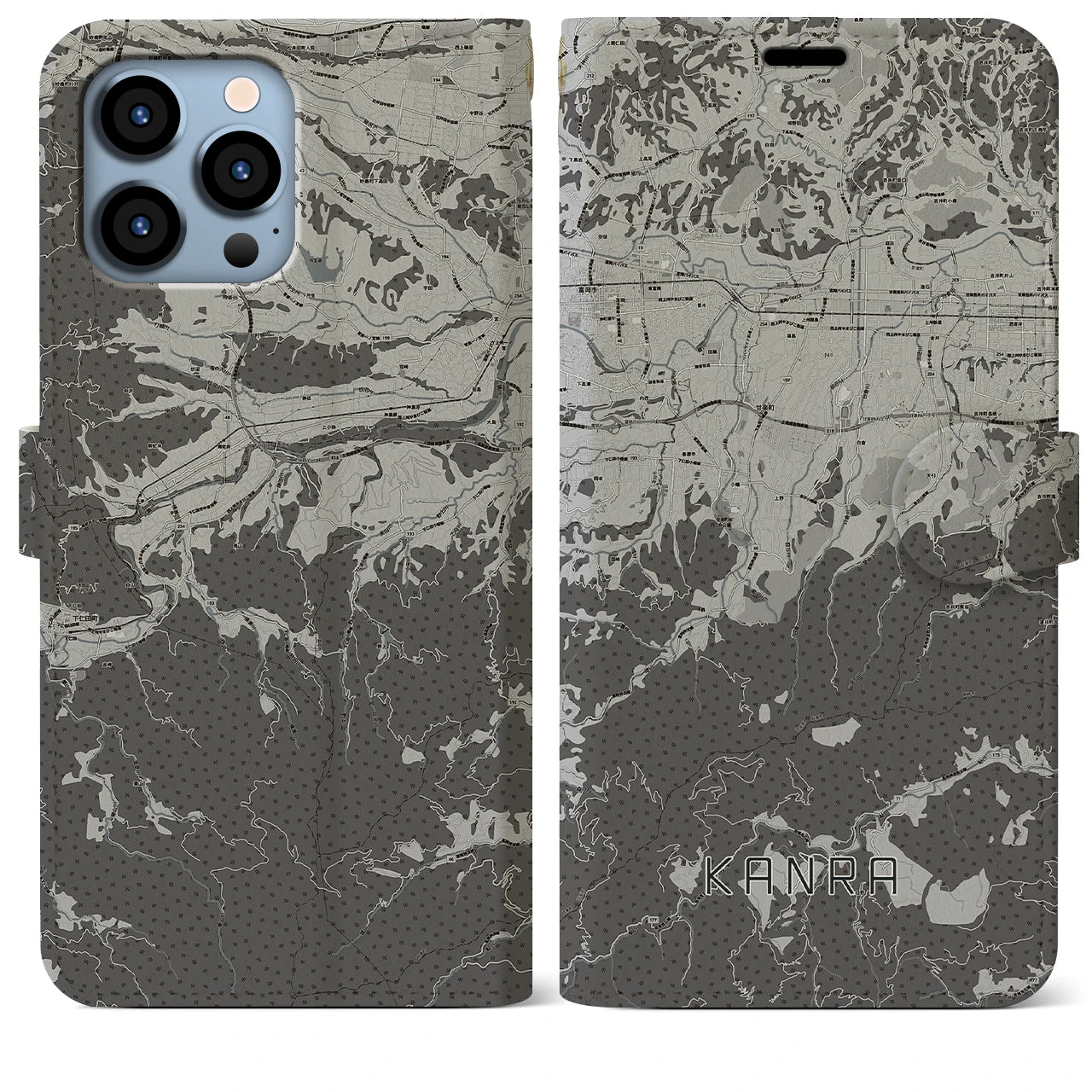 【甘楽(群馬県)】地図柄iPhoneケース(手帳タイプ)