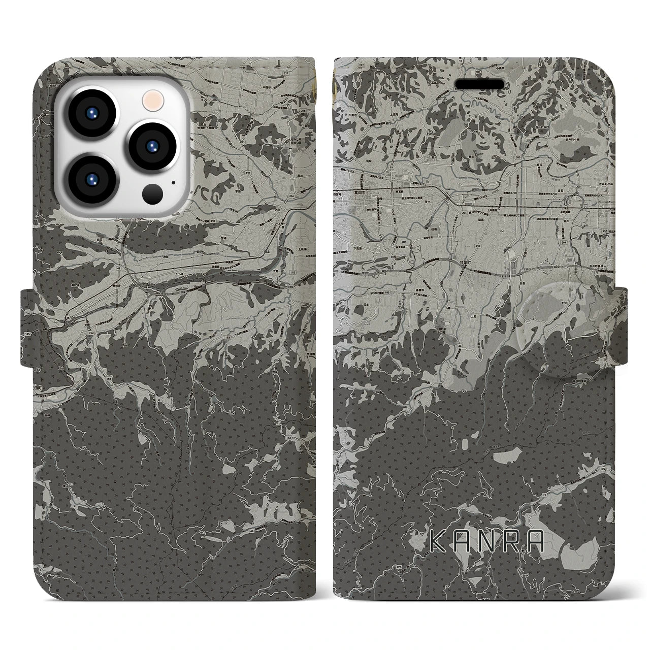 【甘楽(群馬県)】地図柄iPhoneケース(手帳タイプ)