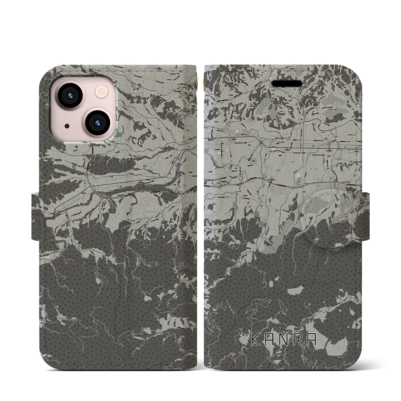 【甘楽(群馬県)】地図柄iPhoneケース(手帳タイプ)