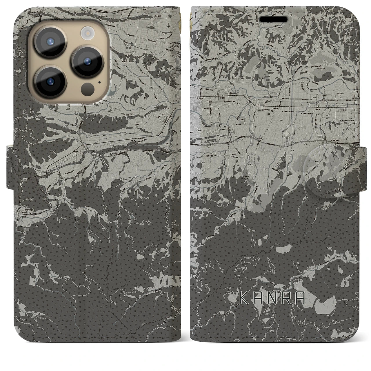 【甘楽(群馬県)】地図柄iPhoneケース(手帳タイプ)