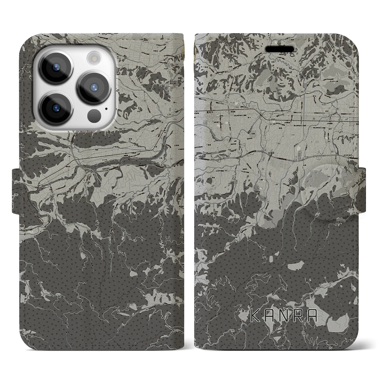 【甘楽(群馬県)】地図柄iPhoneケース(手帳タイプ)