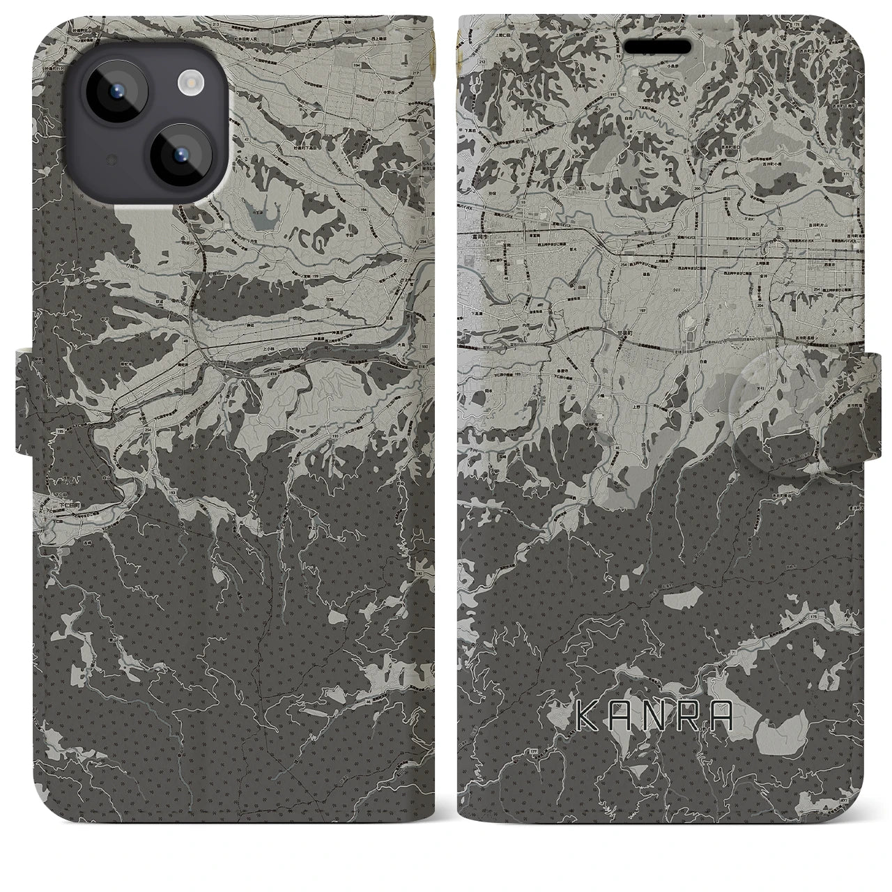 【甘楽(群馬県)】地図柄iPhoneケース(手帳タイプ)