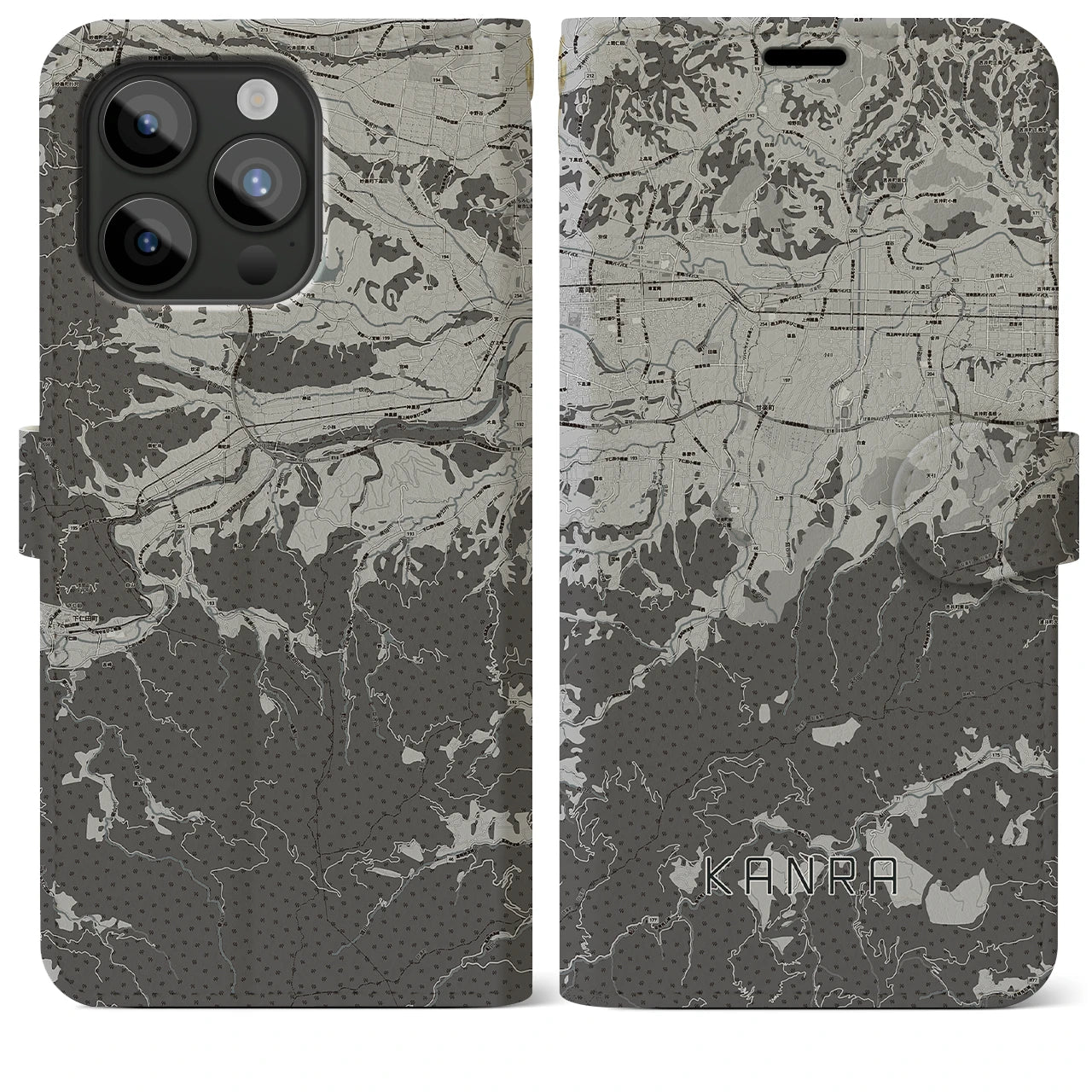 【甘楽(群馬県)】地図柄iPhoneケース(手帳タイプ)