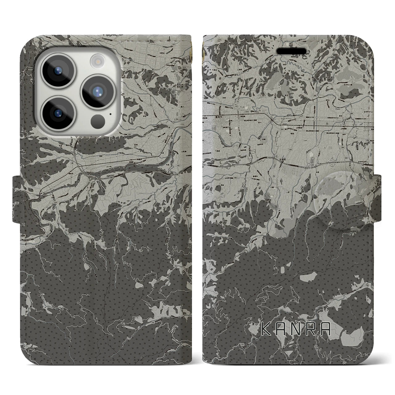 【甘楽(群馬県)】地図柄iPhoneケース(手帳タイプ)