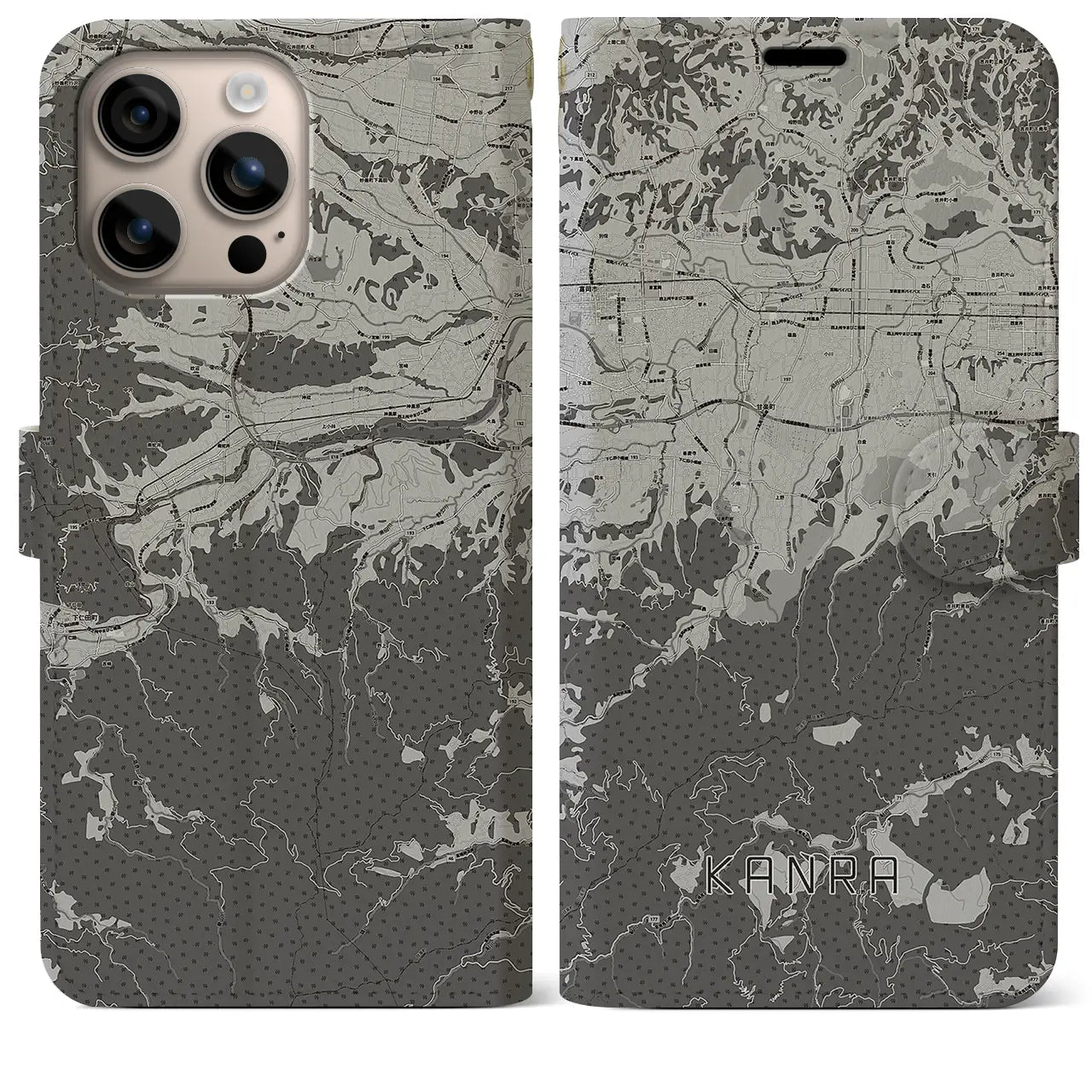 【甘楽(群馬県)】地図柄iPhoneケース(手帳タイプ)