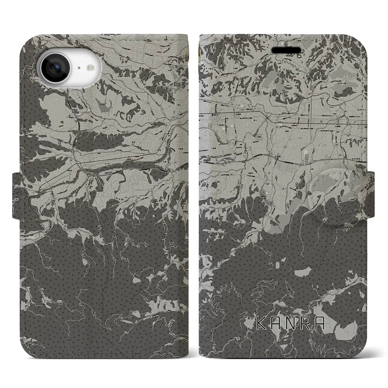 【甘楽(群馬県)】地図柄iPhoneケース(手帳タイプ)