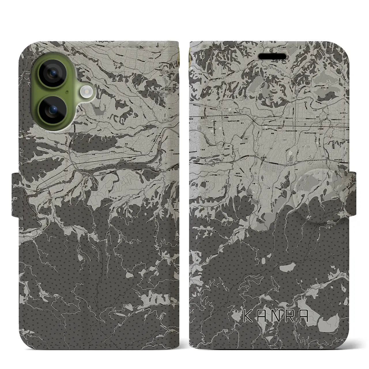 【甘楽(群馬県)】地図柄iPhoneケース(手帳タイプ)