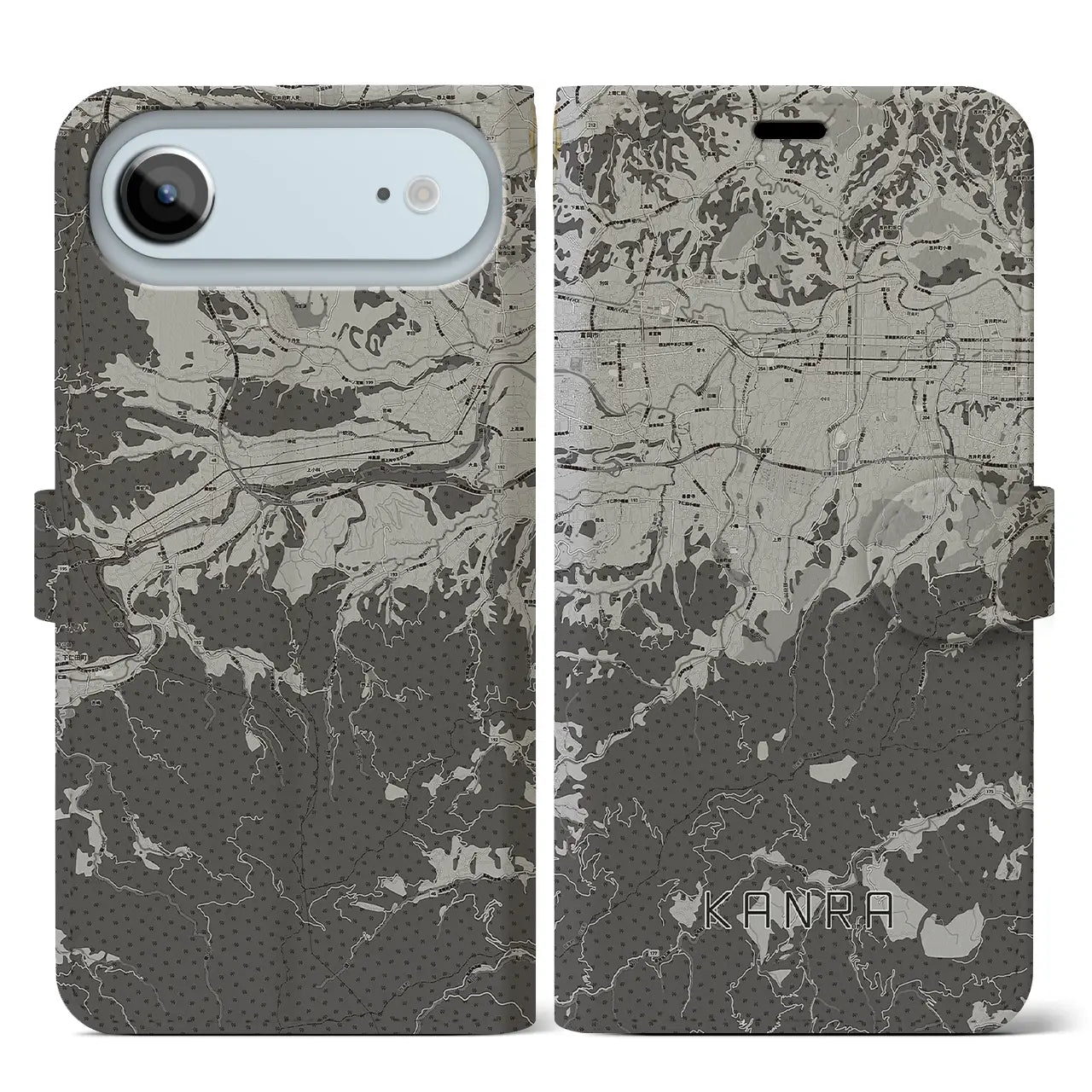 【甘楽(群馬県)】地図柄iPhoneケース(手帳タイプ)