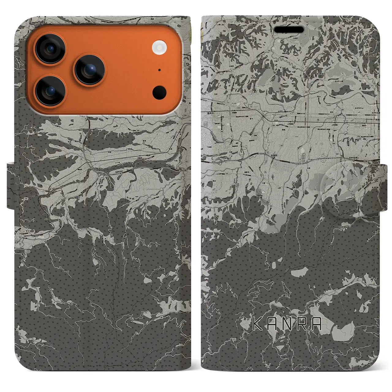 【甘楽(群馬県)】地図柄iPhoneケース(手帳タイプ)