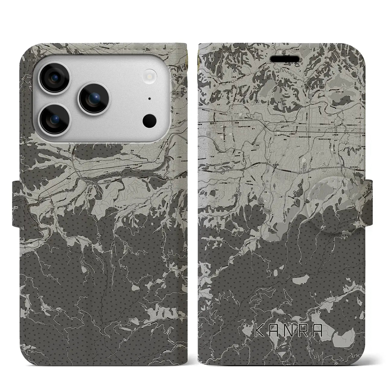 【甘楽(群馬県)】地図柄iPhoneケース(手帳タイプ)