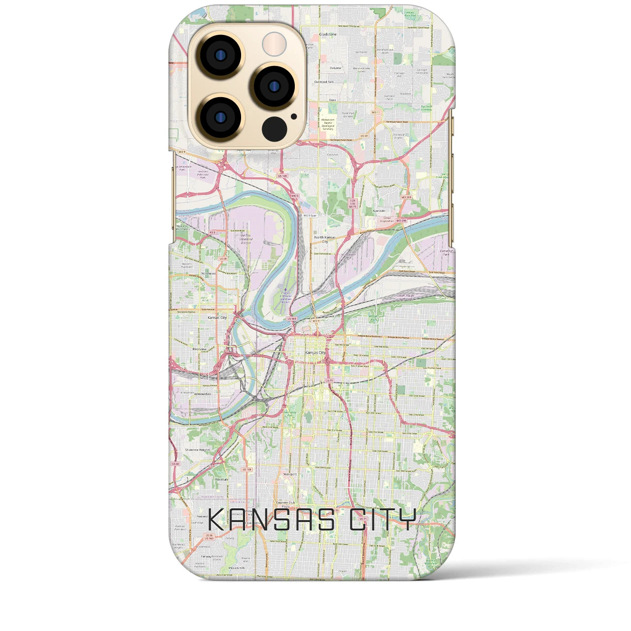 【カンザスシティ(アメリカ)】地図柄iPhoneケース(バックカバータイプ)