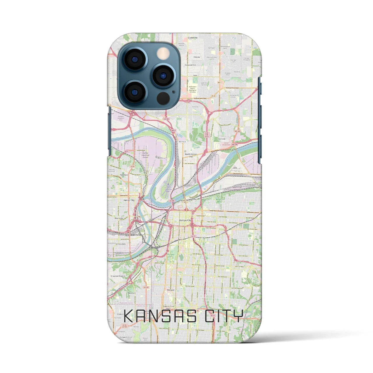 【カンザスシティ(アメリカ)】地図柄iPhoneケース(バックカバータイプ)