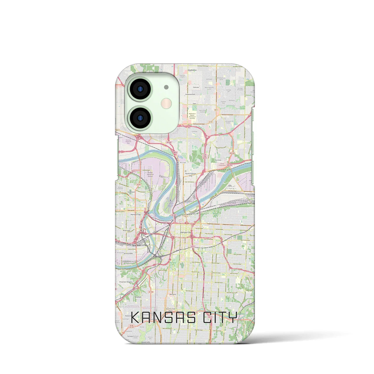 【カンザスシティ(アメリカ)】地図柄iPhoneケース(バックカバータイプ)