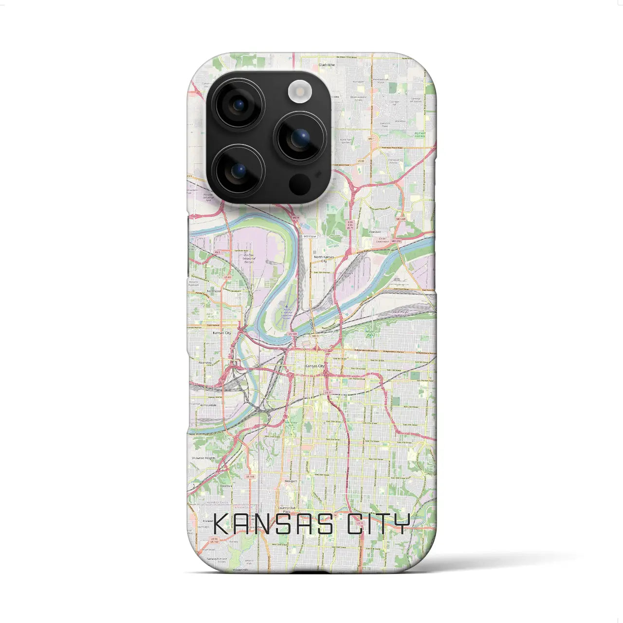 【カンザスシティ(アメリカ)】地図柄iPhoneケース(バックカバータイプ)