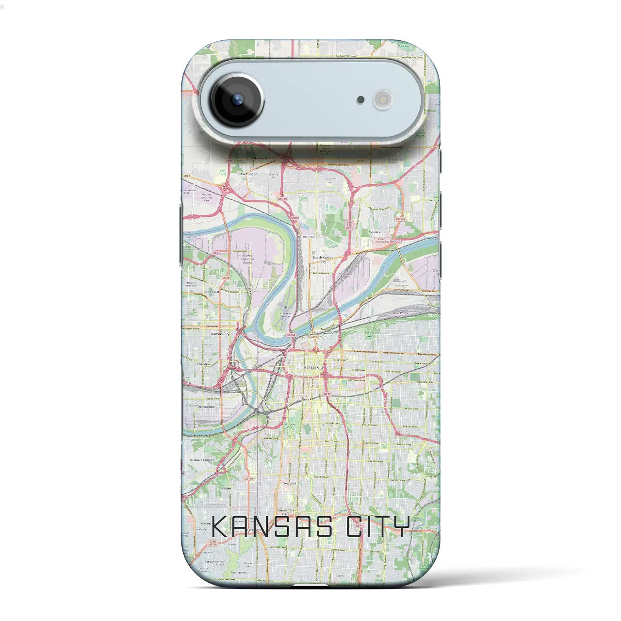 【カンザスシティ(アメリカ)】地図柄iPhoneケース(バックカバータイプ)