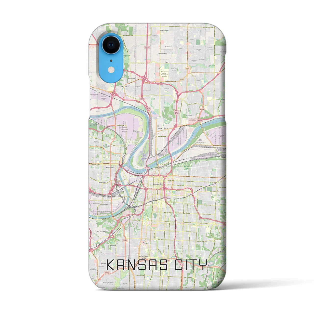 【カンザスシティ(アメリカ)】地図柄iPhoneケース(バックカバータイプ)