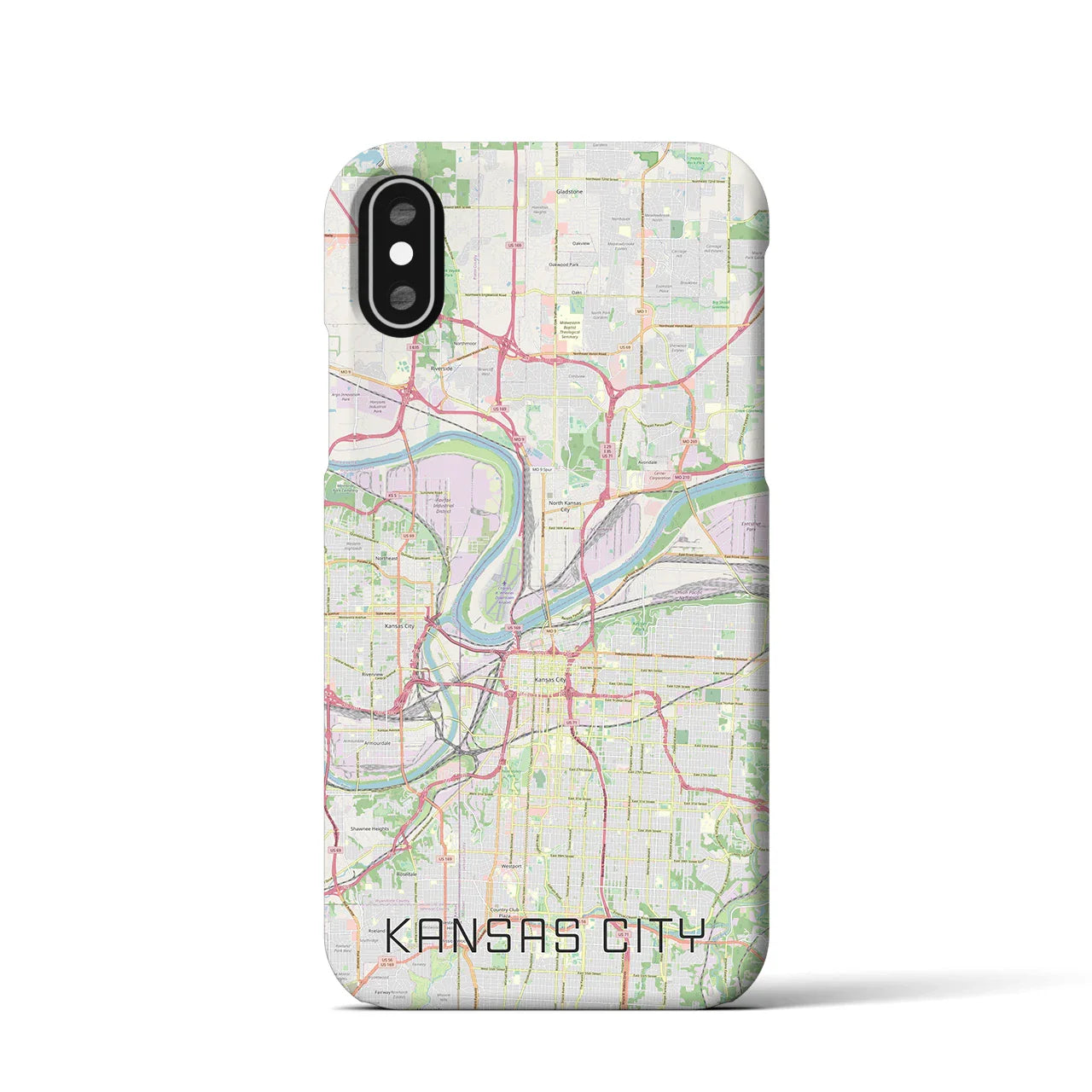 【カンザスシティ(アメリカ)】地図柄iPhoneケース(バックカバータイプ)