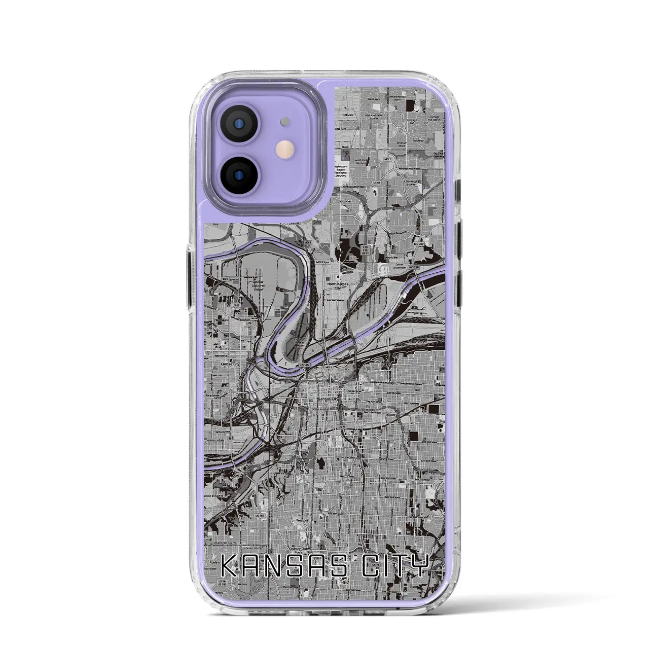 【カンザスシティ(アメリカ)】地図柄iPhoneケース(MagSafeタイプ)