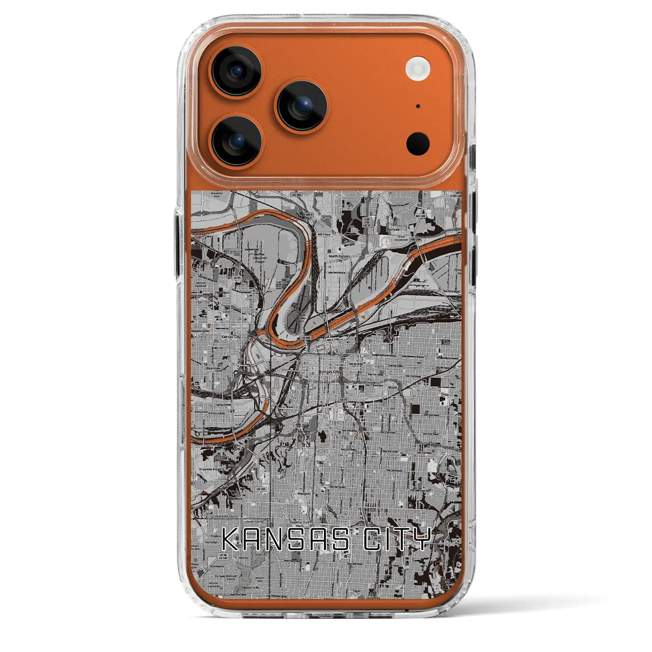 【カンザスシティ(アメリカ)】地図柄iPhoneケース(MagSafeタイプ)