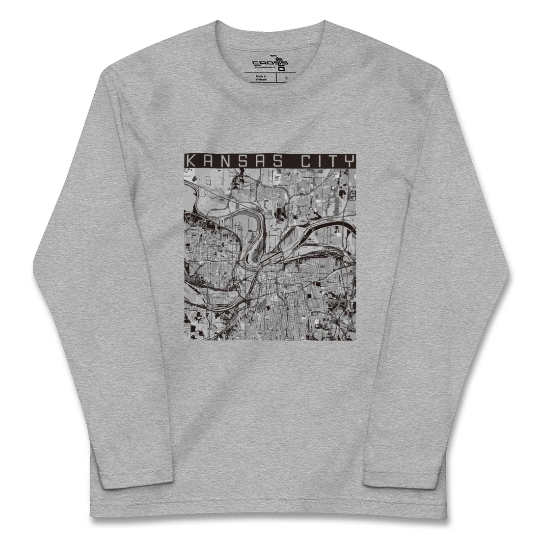 【カンザスシティ(アメリカ)】地図柄ロングスリーブTシャツ