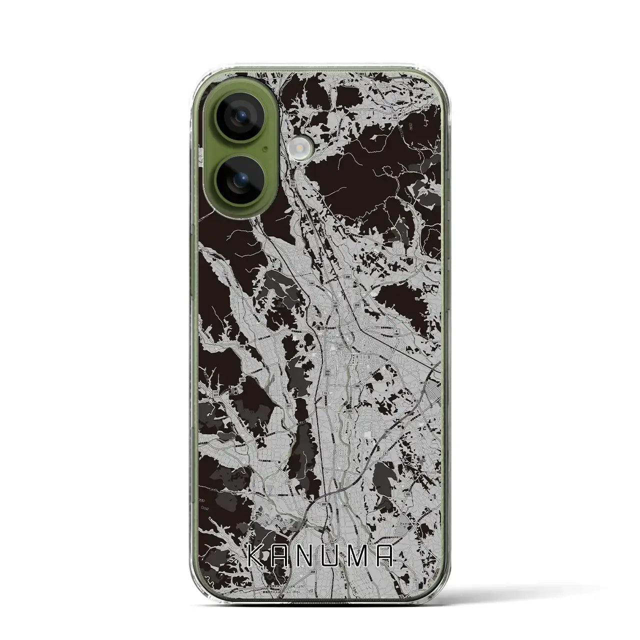 【鹿沼(栃木県)】地図柄iPhoneケース(クリアタイプ)モノトーン・iPhone 17 Pro Max 用