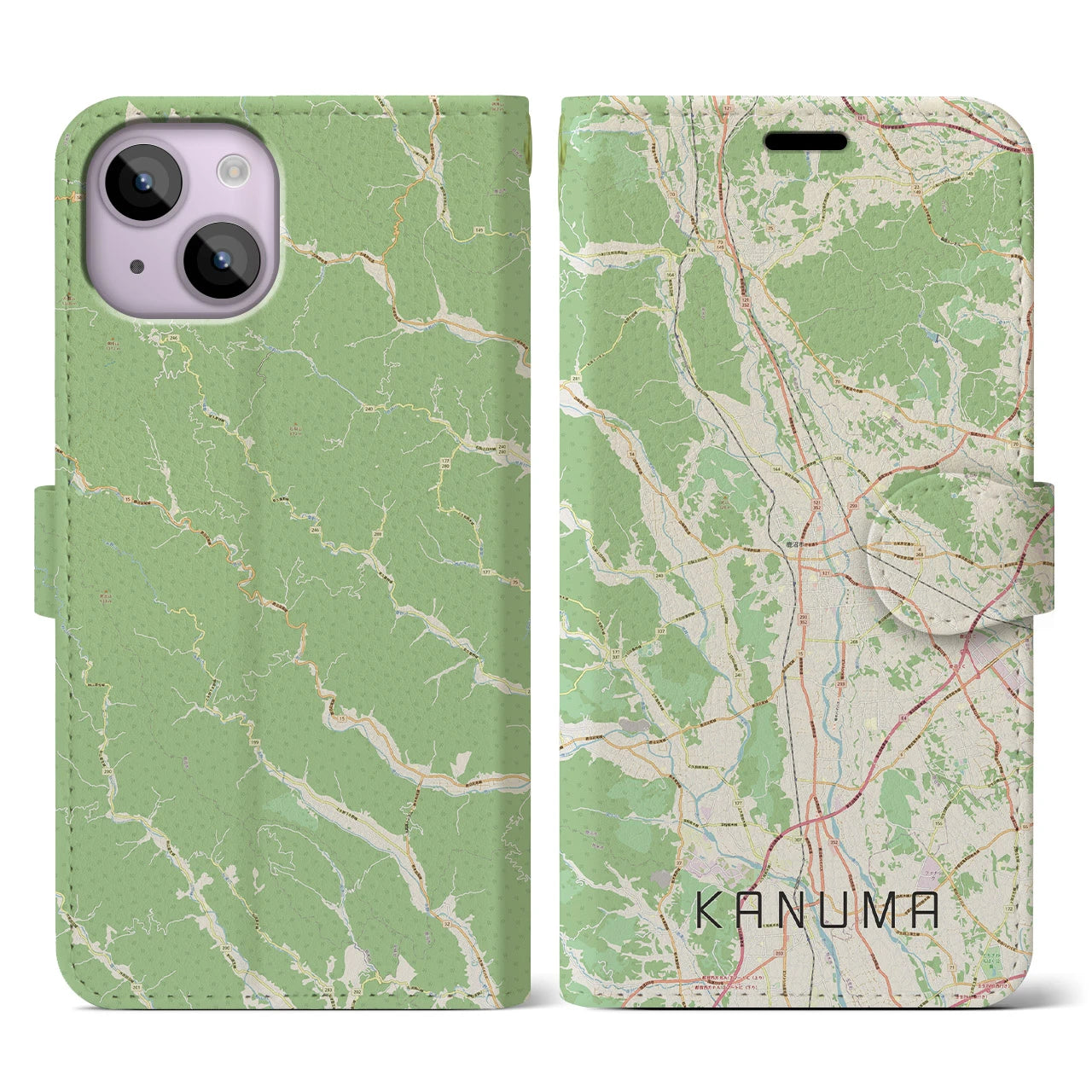 【鹿沼(栃木県)】地図柄iPhoneケース(手帳タイプ)