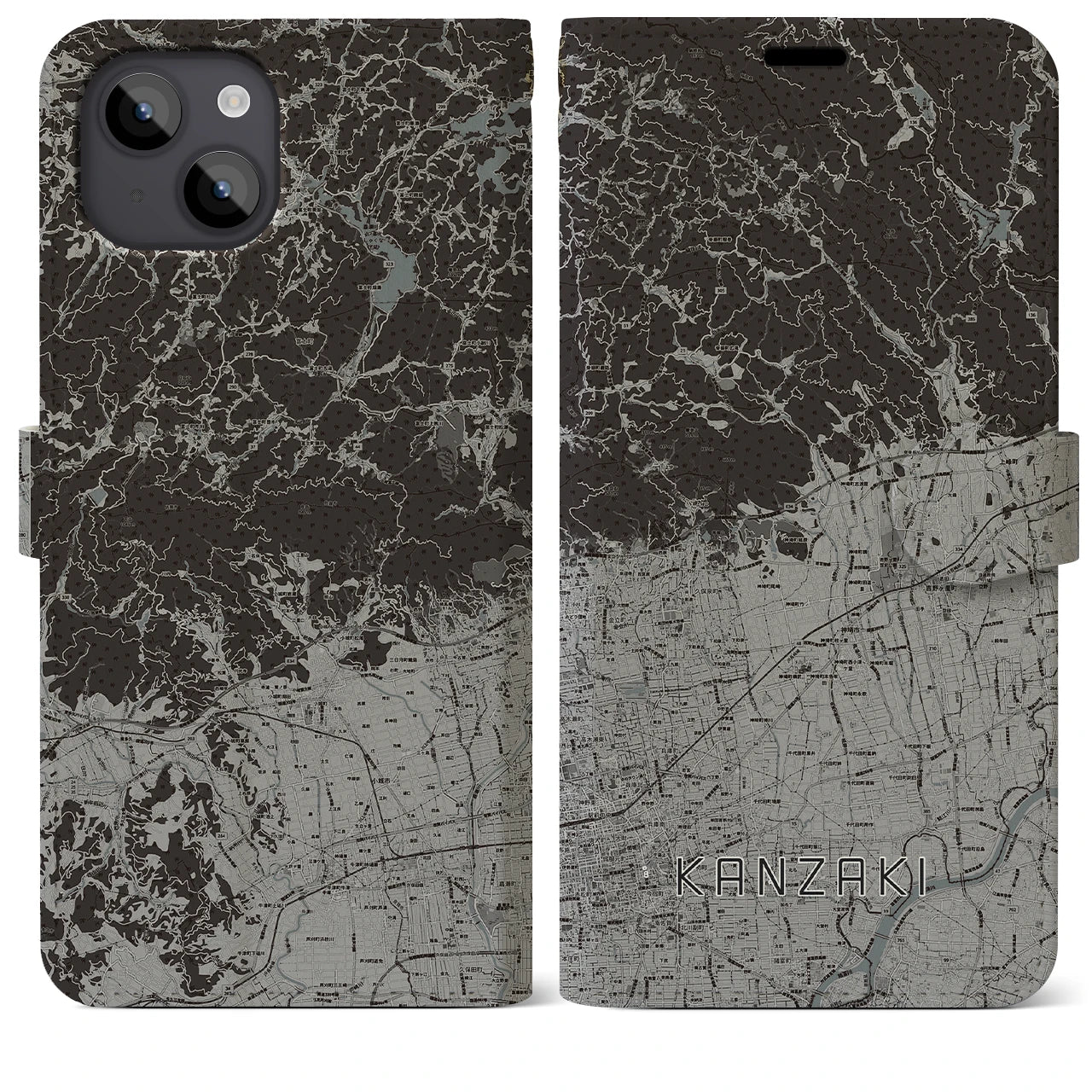 【神埼(佐賀県)】地図柄iPhoneケース(手帳タイプ)