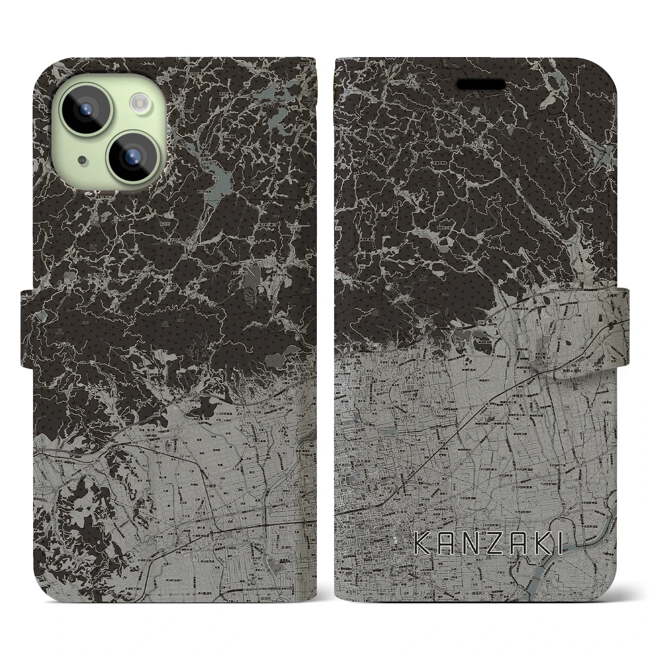 【神埼(佐賀県)】地図柄iPhoneケース(手帳タイプ)