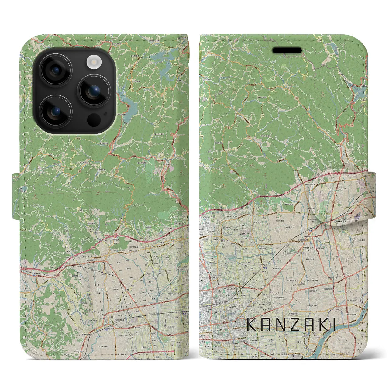 【神埼(佐賀県)】地図柄iPhoneケース(手帳タイプ)ナチュラル・iPhone 16 用