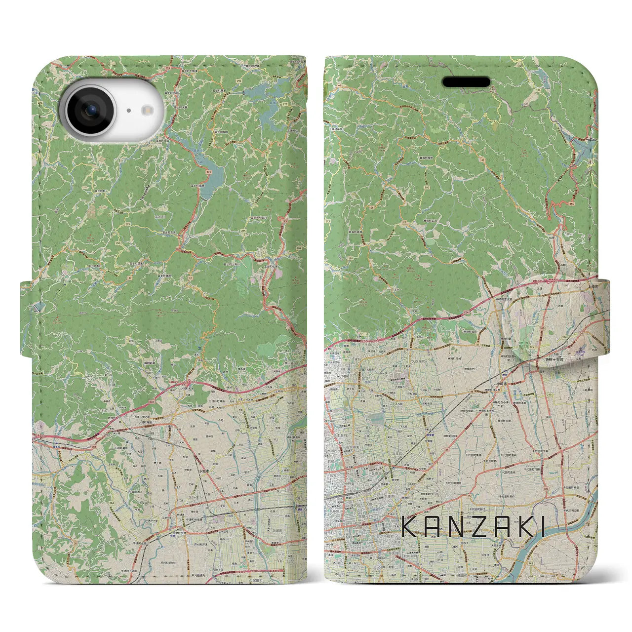 【神埼(佐賀県)】地図柄iPhoneケース(手帳タイプ)