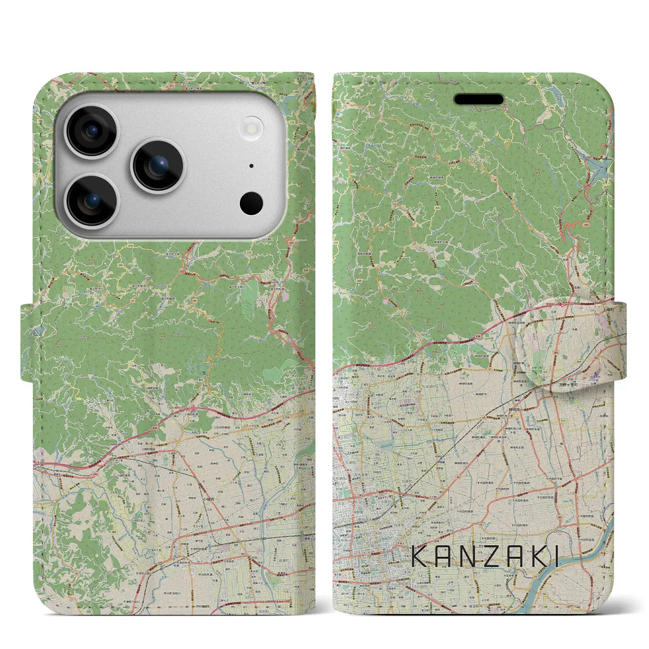 【神埼(佐賀県)】地図柄iPhoneケース(手帳タイプ)