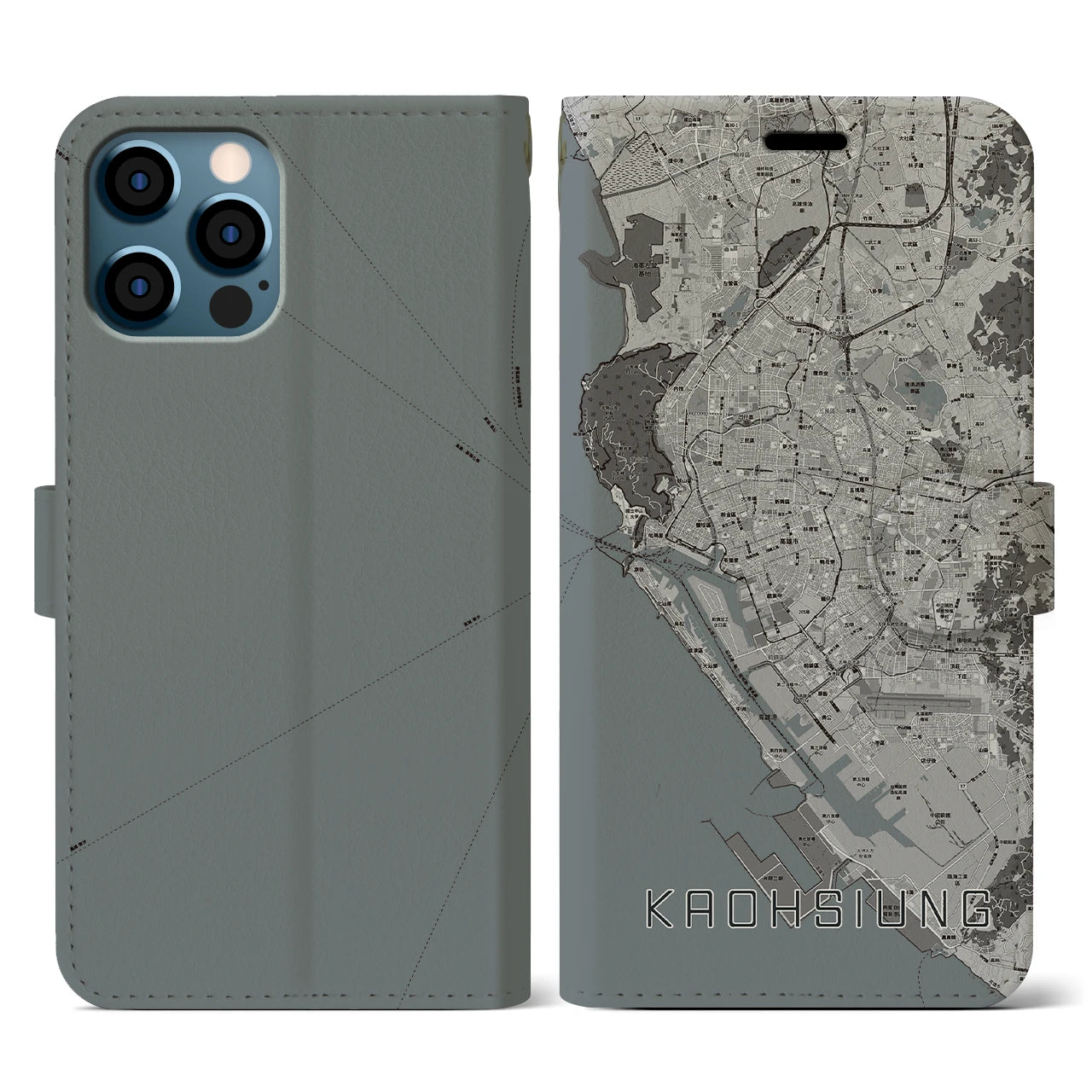 【高雄(台湾)】地図柄iPhoneケース(手帳タイプ)