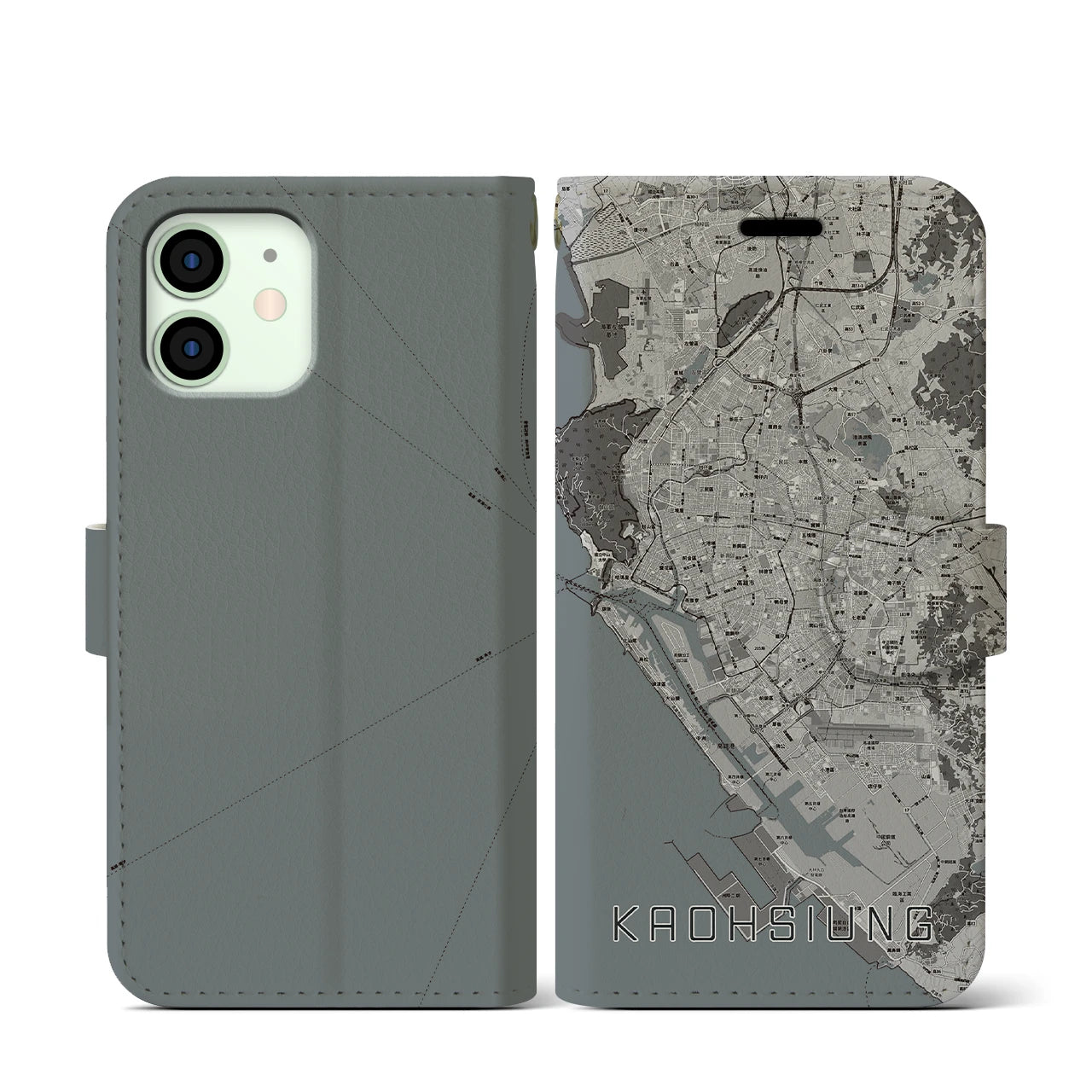 【高雄(台湾)】地図柄iPhoneケース(手帳タイプ)