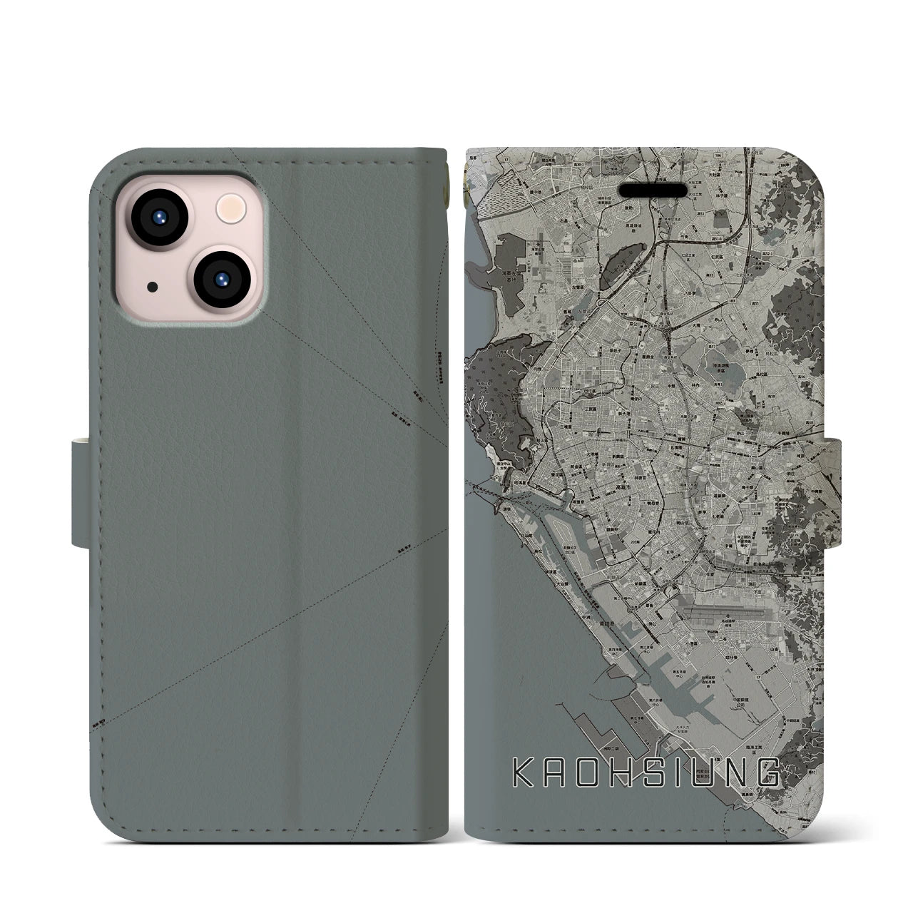 【高雄(台湾)】地図柄iPhoneケース(手帳タイプ)