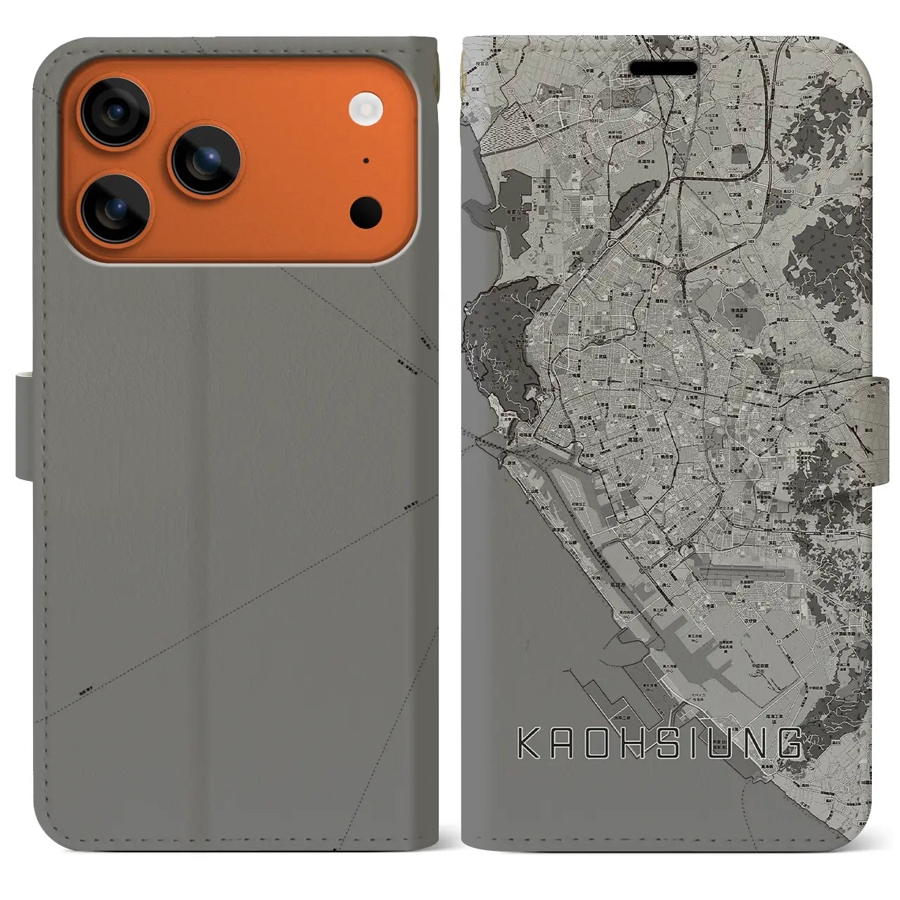 【高雄(台湾)】地図柄iPhoneケース(手帳タイプ)