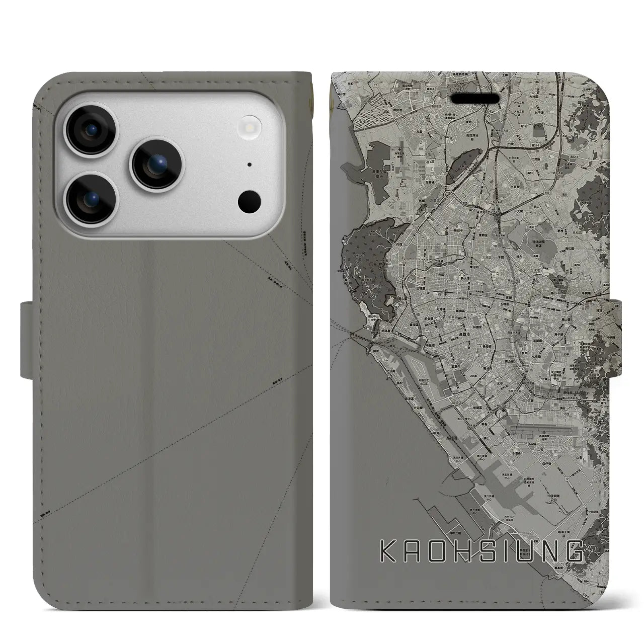 【高雄(台湾)】地図柄iPhoneケース(手帳タイプ)