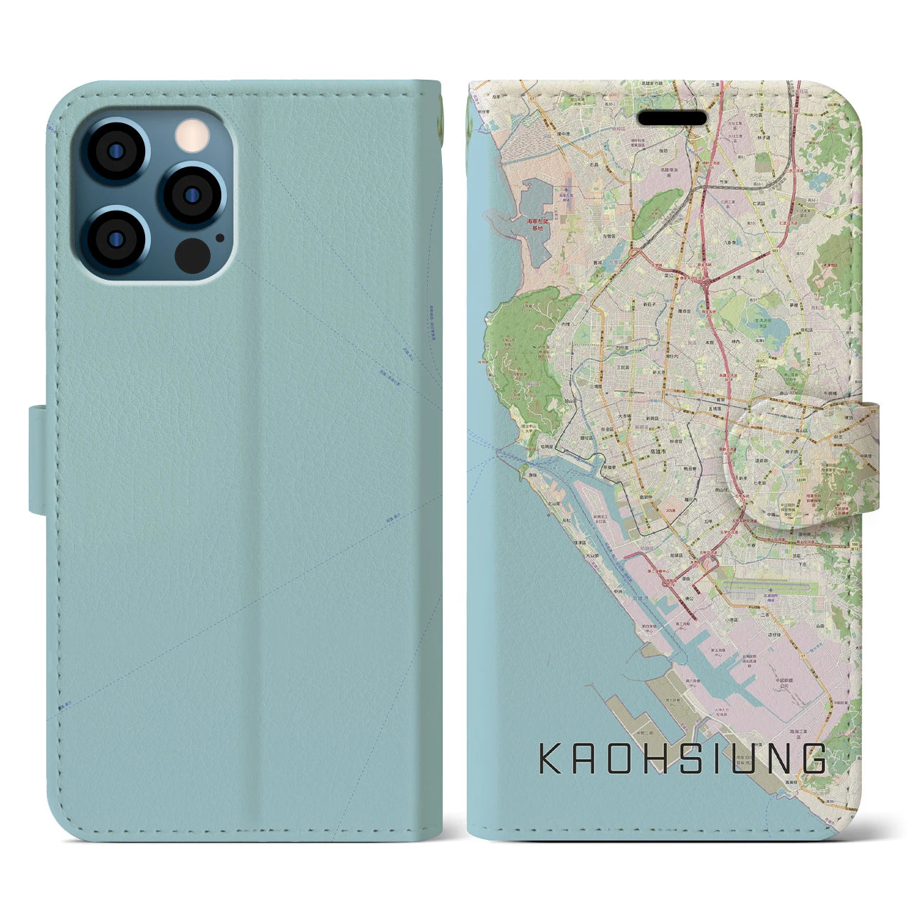 【高雄(台湾)】地図柄iPhoneケース(手帳タイプ)