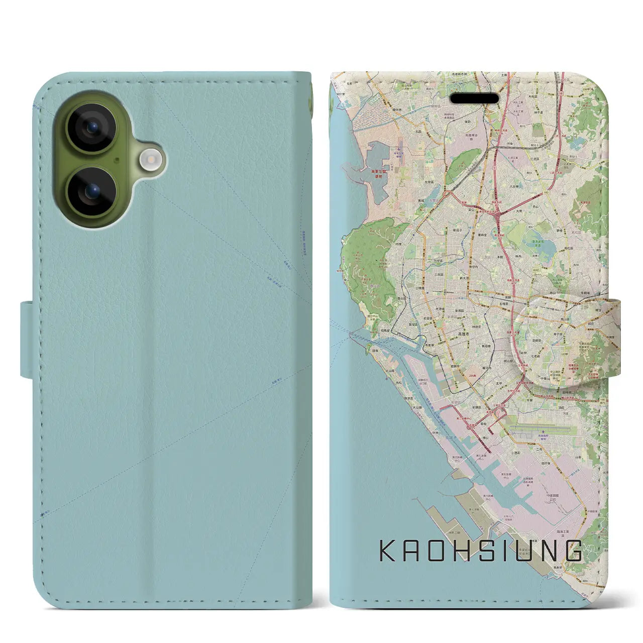 【高雄(台湾)】地図柄iPhoneケース(手帳タイプ)