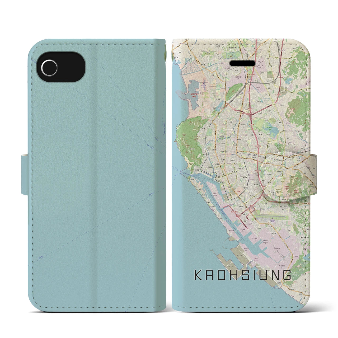 【高雄(台湾)】地図柄iPhoneケース(手帳タイプ)