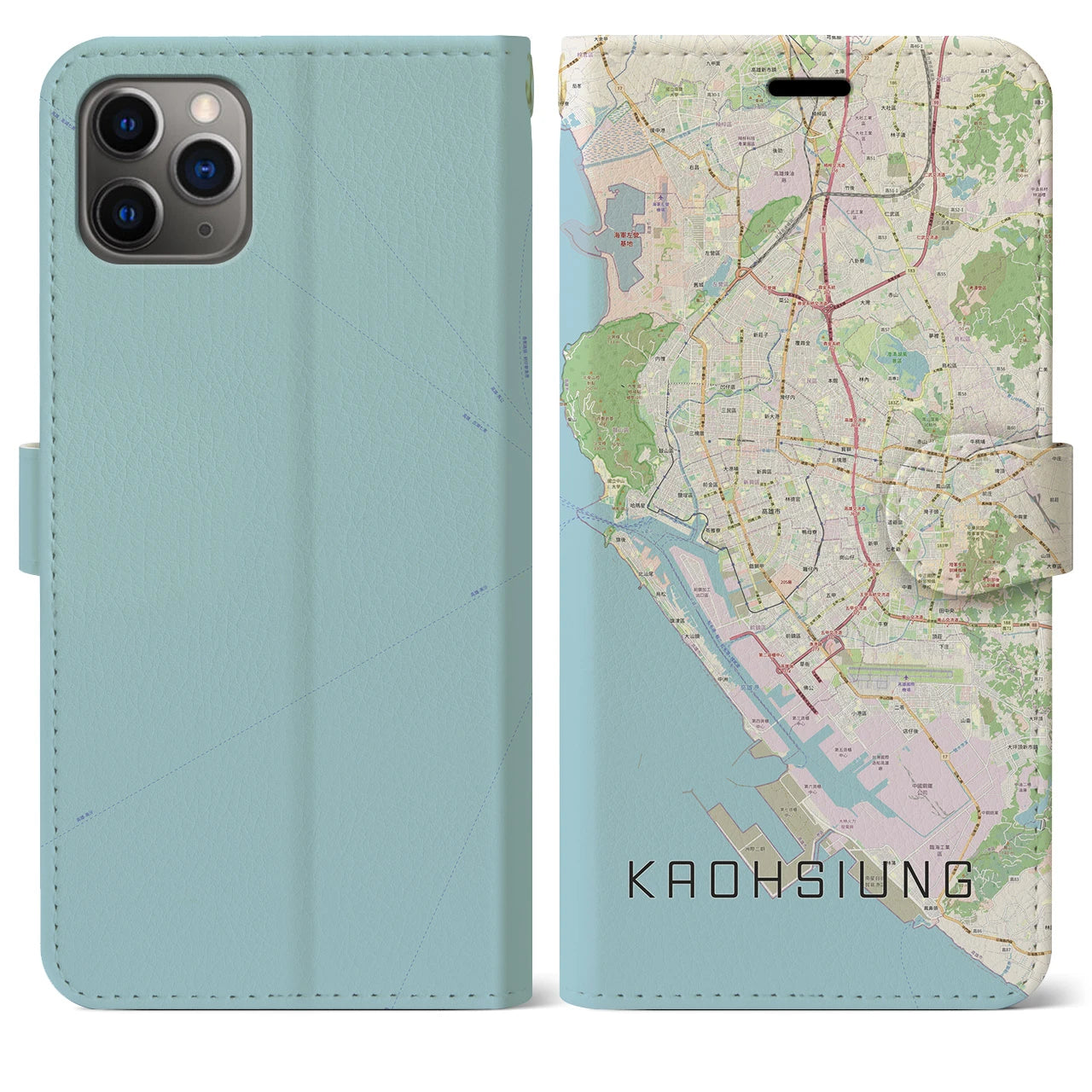 【高雄(台湾)】地図柄iPhoneケース(手帳タイプ)