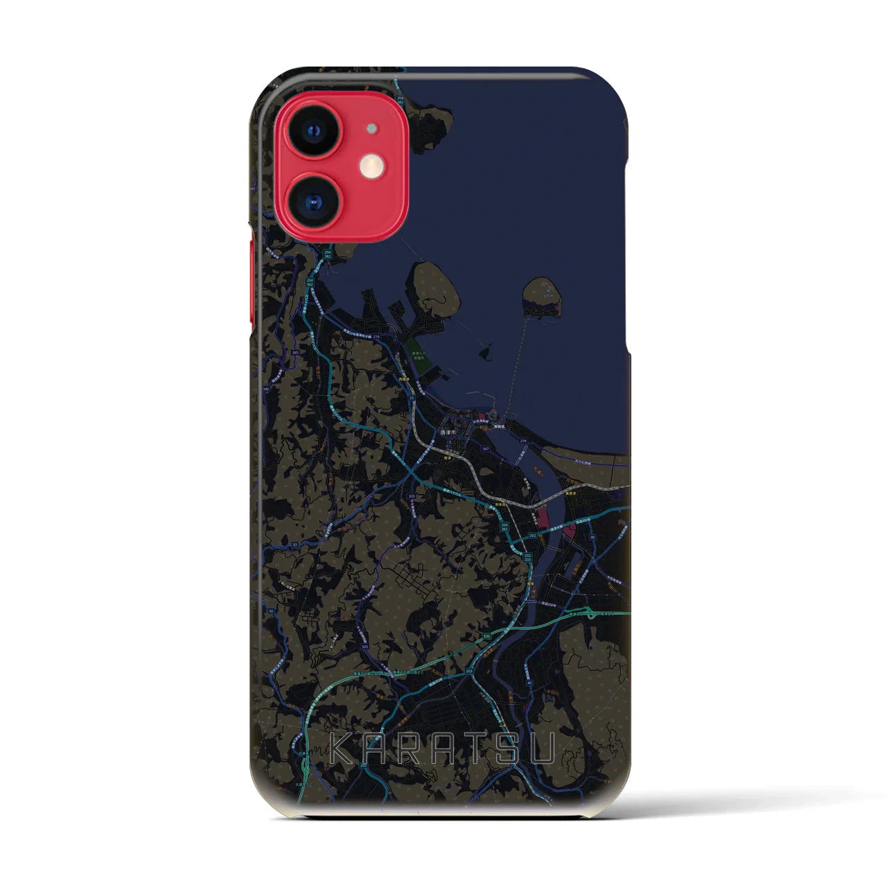 【唐津(佐賀県)】地図柄iPhoneケース(バックカバータイプ)