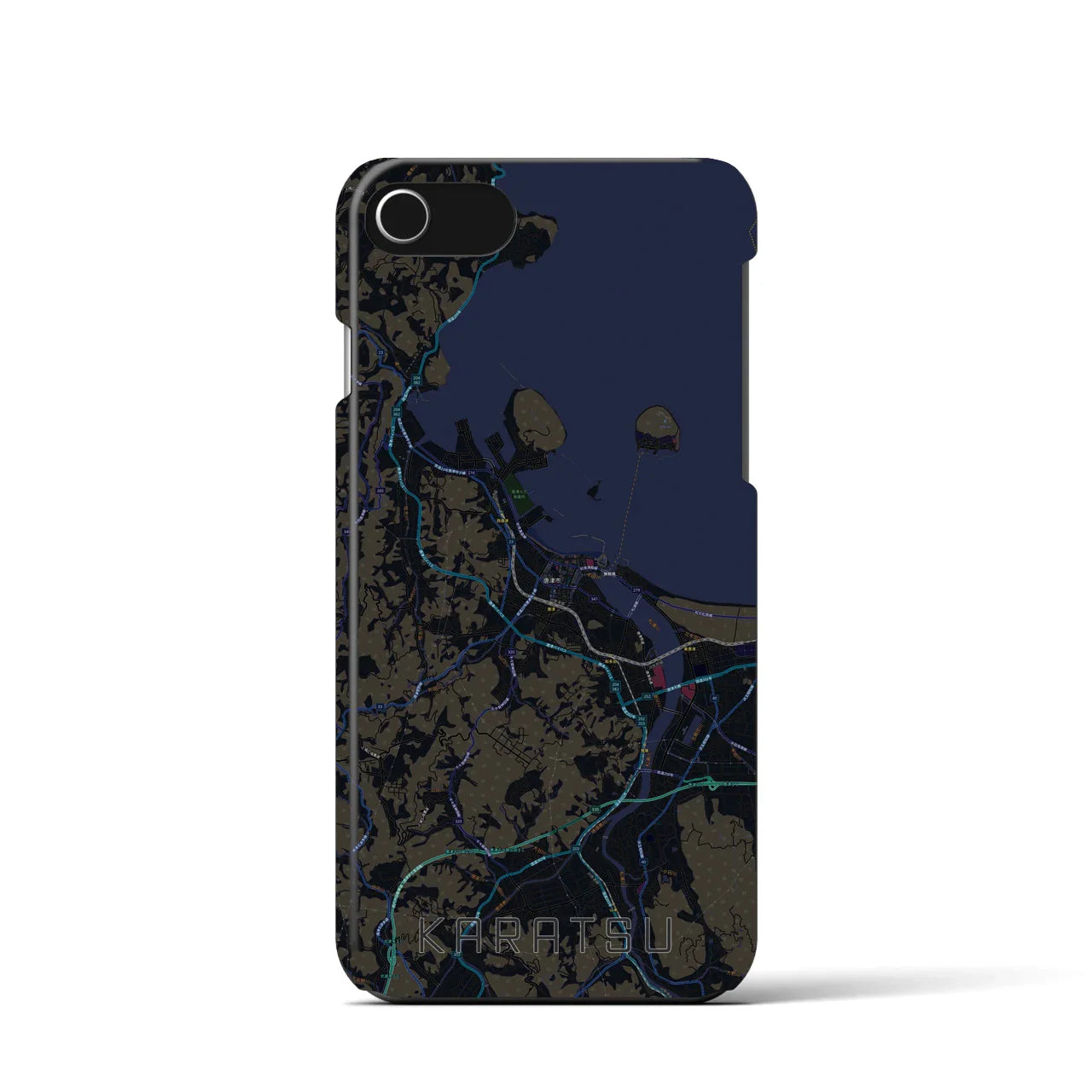 【唐津(佐賀県)】地図柄iPhoneケース(バックカバータイプ)